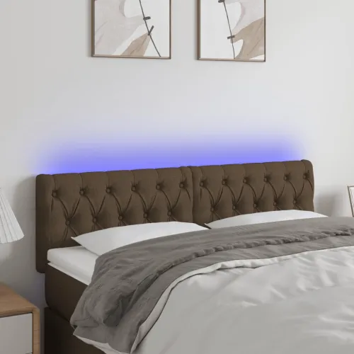 LED uzglavlje tamnosmeđe 144 x 7 x 78/88 cm od tkanine - Tamno smeđa 144 x 7 x 78/88 cm Cijena