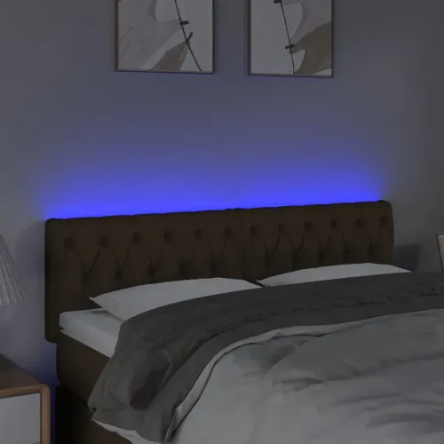 LED uzglavlje tamnosmeđe 144 x 7 x 78/88 cm od tkanine - Tamno smeđa 144 x 7 x 78/88 cm Cijena