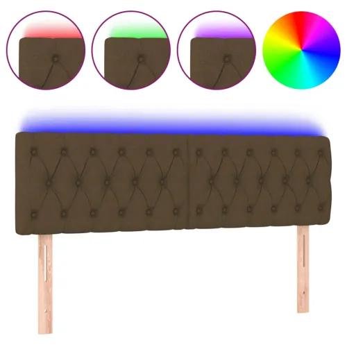 LED uzglavlje tamnosmeđe 144 x 7 x 78/88 cm od tkanine - Tamno smeđa 144 x 7 x 78/88 cm Cijena