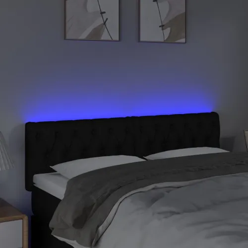 LED uzglavlje crno 160 x 7 x 78/88 cm od tkanine - Crna 160 x 7 x 78/88 cm Cijena