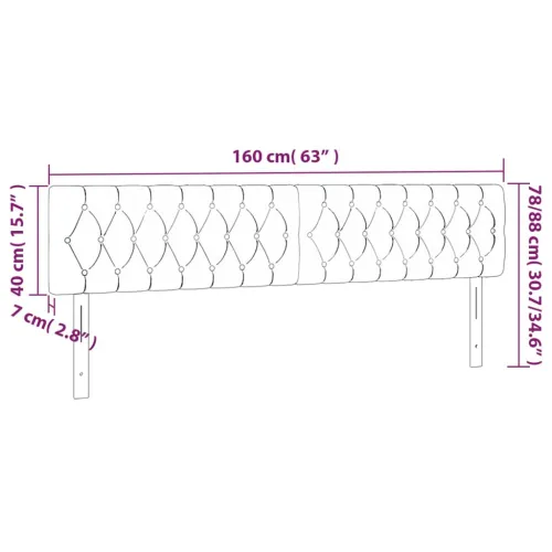 LED uzglavlje crno 160 x 7 x 78/88 cm od tkanine - Crna 160 x 7 x 78/88 cm Cijena