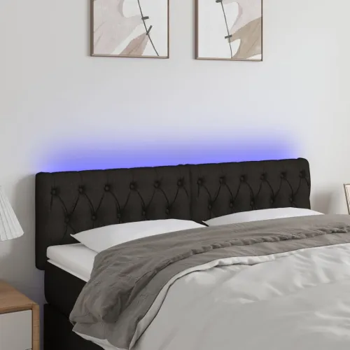 LED uzglavlje crno 160 x 7 x 78/88 cm od tkanine - Crna 160 x 7 x 78/88 cm Cijena