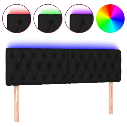 LED uzglavlje crno 144 x 7 x 78/88 cm od tkanine - Crna 144 x 7 x 78/88 cm Cijena