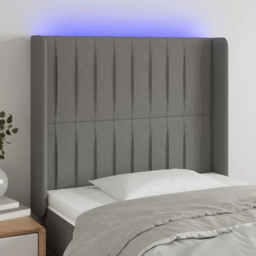 LED uzglavlje tamnosivo 83 x 16 x 118/128 cm od tkanine - Tamno siva 83 x 16 x 118/128 cm Cijena