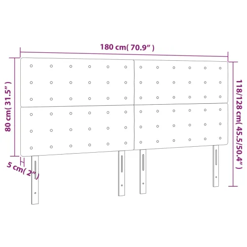 LED uzglavlje crno 180x5x118/128 cm od tkanine - Crna 180 x 5 x 118/128 cm Cijena