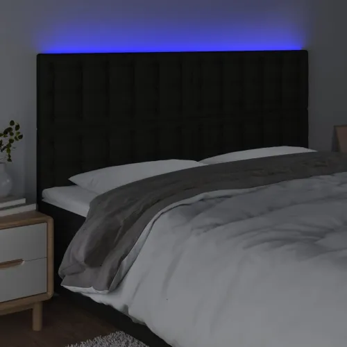 LED uzglavlje crno 180x5x118/128 cm od tkanine - Crna 180 x 5 x 118/128 cm Cijena