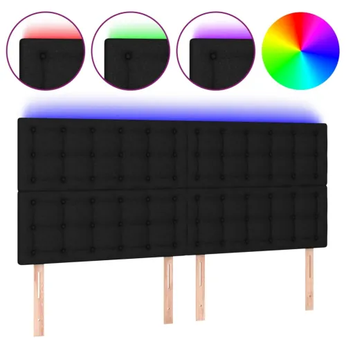LED uzglavlje crno 180x5x118/128 cm od tkanine - Crna 180 x 5 x 118/128 cm Cijena