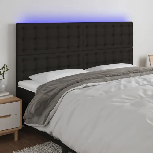 LED uzglavlje crno 180x5x118/128 cm od tkanine - Crna 180 x 5 x 118/128 cm Cijena