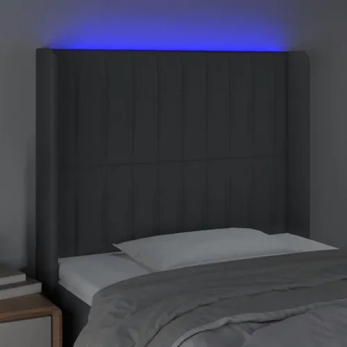 LED uzglavlje tamnosivo 93 x 16 x 118/128 cm od tkanine - Tamno siva 93 x 16 x 118/128 cm Cijena
