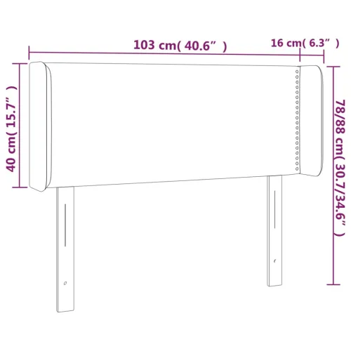 LED Uzglavlje tamnosmeđe 103x16x78/88 cm od tkanine - Tamno smeđa 103 x 16 x 78/88 cm Cijena