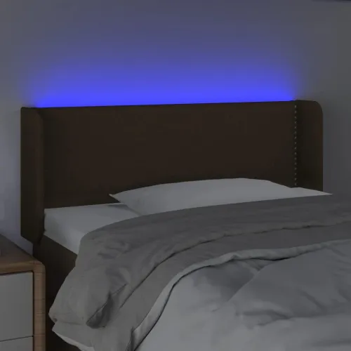 LED Uzglavlje tamnosmeđe 103x16x78/88 cm od tkanine - Tamno smeđa 103 x 16 x 78/88 cm Cijena