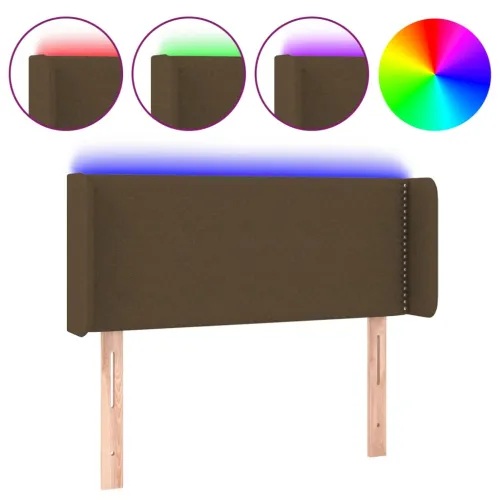 LED Uzglavlje tamnosmeđe 103x16x78/88 cm od tkanine - Tamno smeđa 103 x 16 x 78/88 cm Cijena