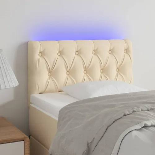 LED uzglavlje krem 80 x 7 x 78/88 cm od tkanine - Krema 80 x 7 x 78/88 cm Cijena