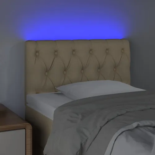 LED uzglavlje krem 80 x 7 x 78/88 cm od tkanine - Krema 80 x 7 x 78/88 cm Cijena