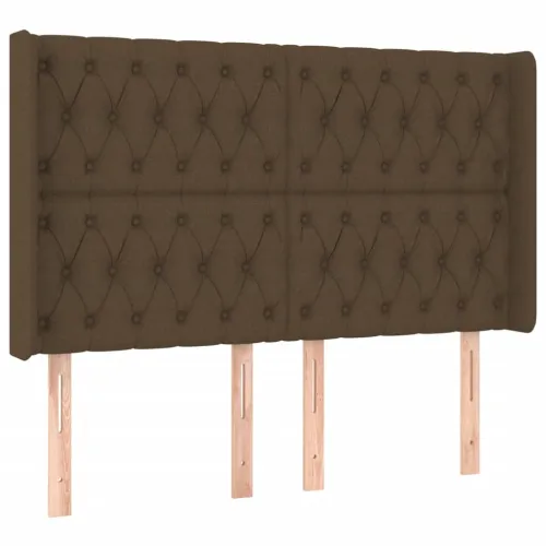 LED uzglavlje tamnosmeđe 147x16x118/128 cm od tkanine - Tamno smeđa 147 x 16 x 118/128 cm Cijena