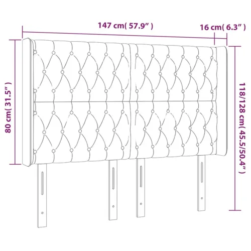 LED uzglavlje tamnosmeđe 147x16x118/128 cm od tkanine - Tamno smeđa 147 x 16 x 118/128 cm Cijena