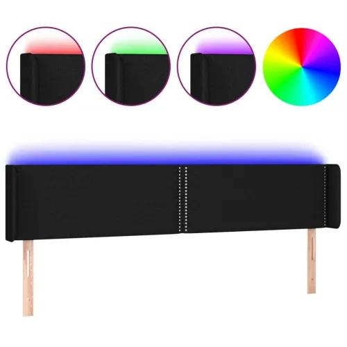 LED uzglavlje crno 183x16x78/88 cm od tkanine - Crna 183 x 16 x 78/88 cm Cijena