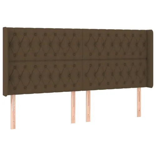 LED uzglavlje tamnosmeđe 203x16x118/128 cm od tkanine - Tamno smeđa 203 x 16 x 118/128 cm Cijena