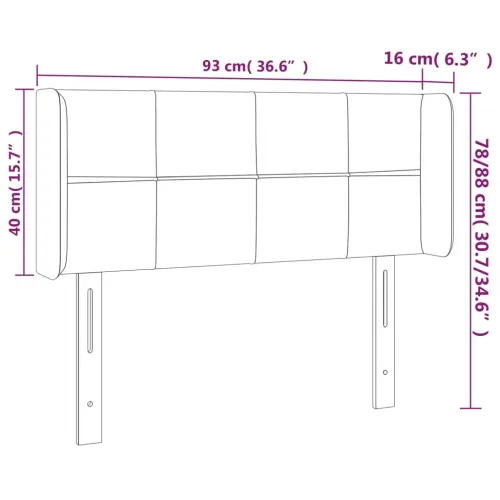 LED uzglavlje tamnosmeđe 93x16x78/88 cm od tkanine - Tamno smeđa 93 x 16 x 78/88 cm 1 Tamno smeđa Cijena