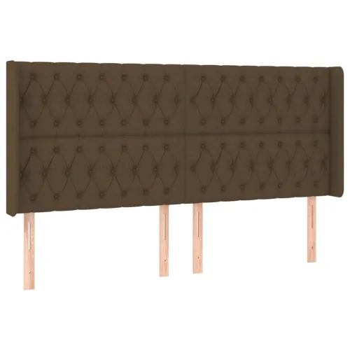 LED uzglavlje tamnosmeđe 183x16x118/128 cm od tkanine - Tamno smeđa 183 x 16 x 118/128 cm Cijena
