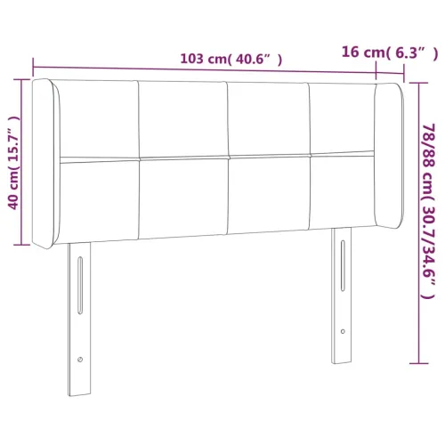 LED Uzglavlje tamnosmeđe 103x16x78/88 cm od tkanine - Tamno smeđa 103 x 16 x 78/88 cm Cijena