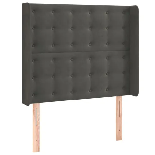 LED uzglavlje tamnosivo 83x16x118/128 cm baršunasto - Tamno siva 83 x 16 x 118/128 cm Cijena