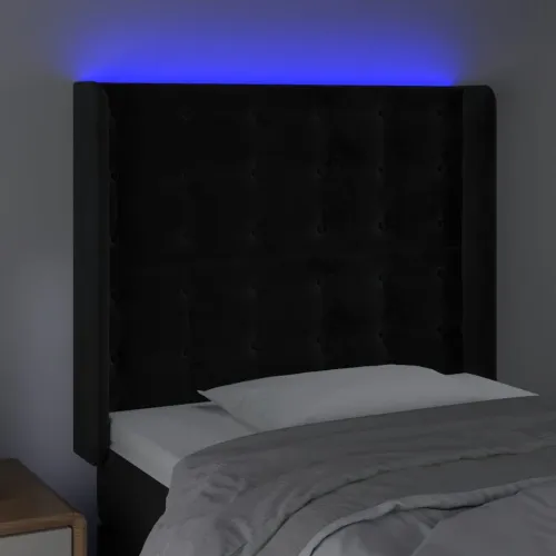LED uzglavlje crno 103x16x118/128 cm baršunasto - Crna 103 x 16 x 118/128 cm Cijena