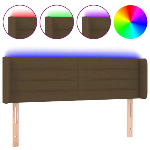 LED uzglavlje tamnosmeđe 147x16x78/88 cm od tkanine - Tamno smeđa 147 x 16 x 78/88 cm Cijena