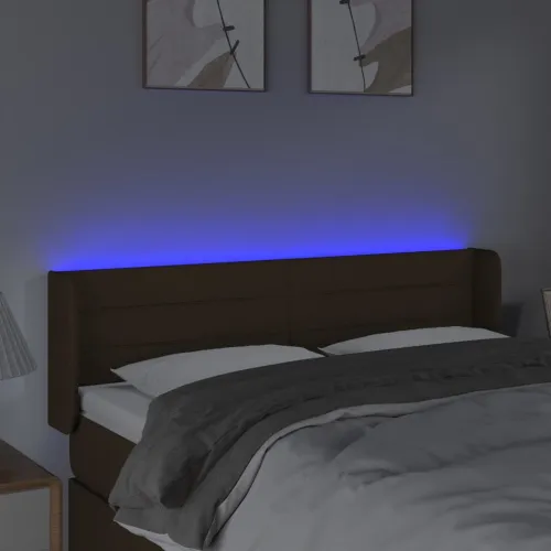 LED uzglavlje tamnosmeđe 147x16x78/88 cm od tkanine - Tamno smeđa 147 x 16 x 78/88 cm Cijena