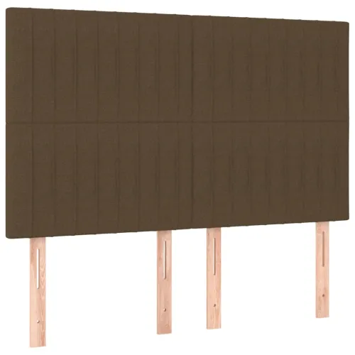 Krevet box spring s madracem LED tamnosmeđi 140x200 cm tkanina - Tamno smeđa 140 x 200 cm Okomite pruge Tamno smeđa Cijena