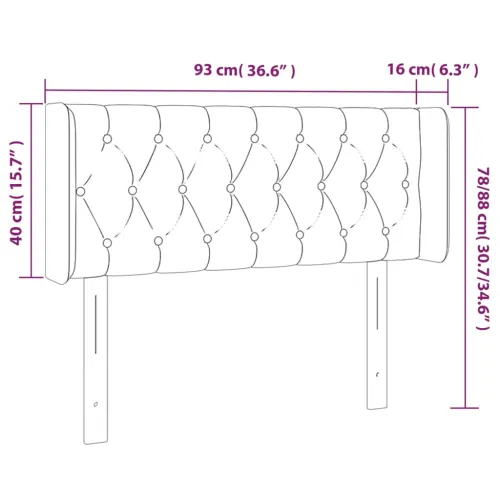 LED uzglavlje tamnosmeđe 93x16x78/88 cm od tkanine - Tamno smeđa 93 x 16 x 78/88 cm Cijena