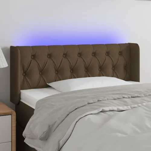 LED uzglavlje tamnosmeđe 93x16x78/88 cm od tkanine - Tamno smeđa 93 x 16 x 78/88 cm Cijena