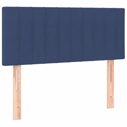 Krevet box spring s madracem LED plavi 90x200 cm od tkanine - Plava 90 x 200 cm Okomite pruge Plava Cijena