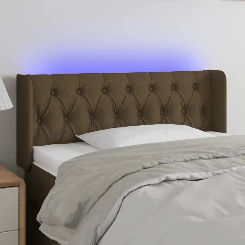 LED Uzglavlje tamnosmeđe 103x16x78/88 cm od tkanine - Tamno smeđa 103 x 16 x 78/88 cm Cijena