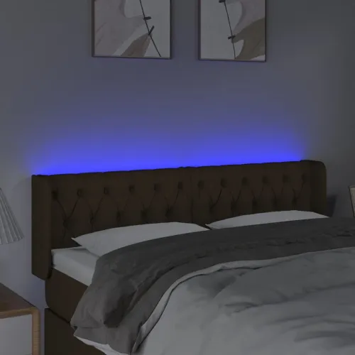 LED uzglavlje tamnosmeđe 147x16x78/88 cm od tkanine - Tamno smeđa 147 x 16 x 78/88 cm Cijena