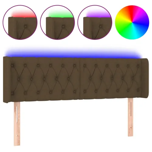 LED uzglavlje tamnosmeđe 147x16x78/88 cm od tkanine - Tamno smeđa 147 x 16 x 78/88 cm Cijena