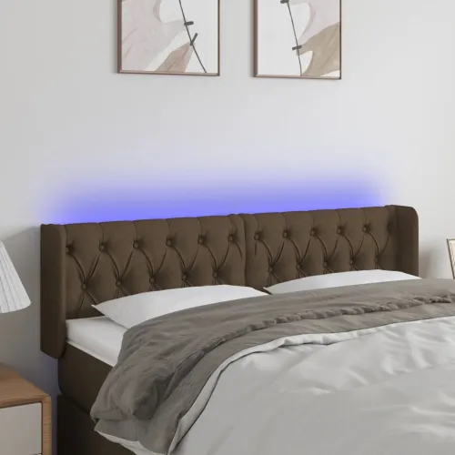 LED uzglavlje tamnosmeđe 147x16x78/88 cm od tkanine - Tamno smeđa 147 x 16 x 78/88 cm Cijena