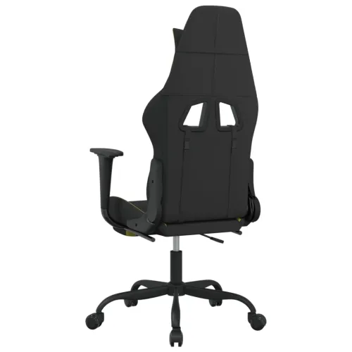 Masažna Gaming stolica od tkanine s osloncem crno-zelena - Svijetlo zelena Sa naslonom za noge Cijena