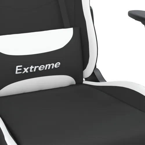 Masažna Gaming stolica od tkanine crno-bijela - Bijela Bez naslona za noge Cijena