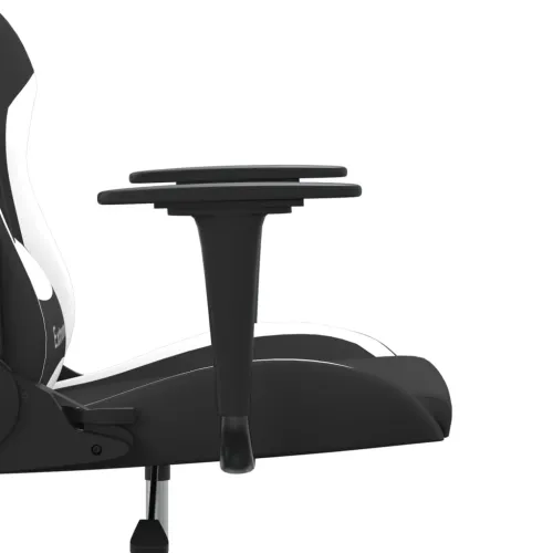 Masažna Gaming stolica od tkanine crno-bijela - Bijela Bez naslona za noge Cijena
