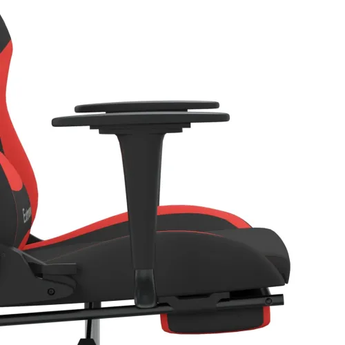 Masažna Gaming stolica od tkanine s osloncem crno-crvena - Crvena Sa naslonom za noge Cijena