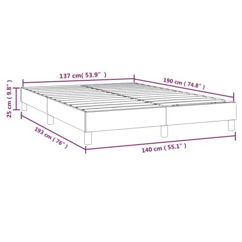 Okvir za krevet s oprugom boja cappuccina 140x190 cm od umjetne kože - Boja cappuccina 25 cm 140 x 190 cm Cijena