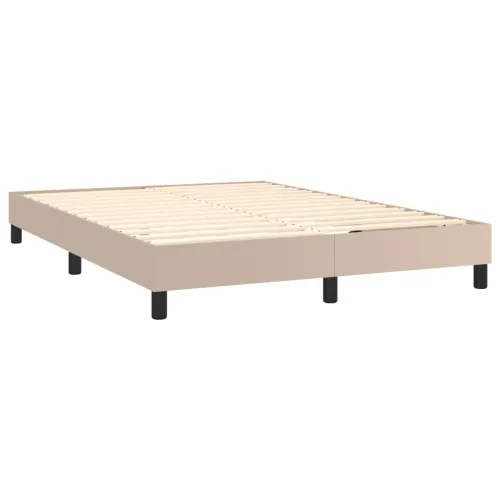 Okvir za krevet s oprugom boja cappuccina 140x190 cm od umjetne kože - Boja cappuccina 25 cm 140 x 190 cm Cijena