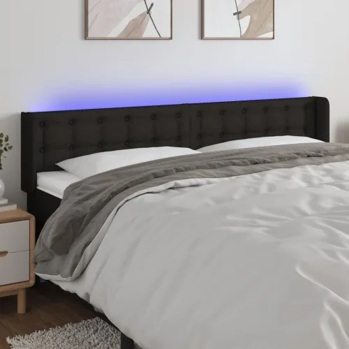 LED uzglavlje crno 183x16x78/88 cm od tkanine - Crna 183 x 16 x 78/88 cm Cijena