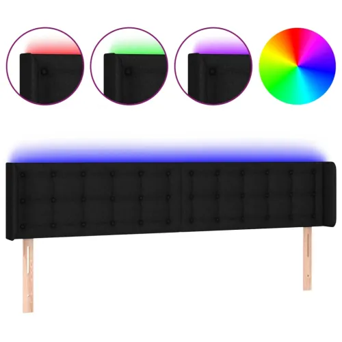 LED uzglavlje crno 183x16x78/88 cm od tkanine - Crna 183 x 16 x 78/88 cm Cijena