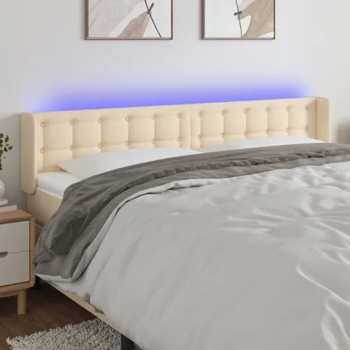 LED uzglavlje krem 183x16x78/88 cm od tkanine - Krema 183 x 16 x 78/88 cm Cijena