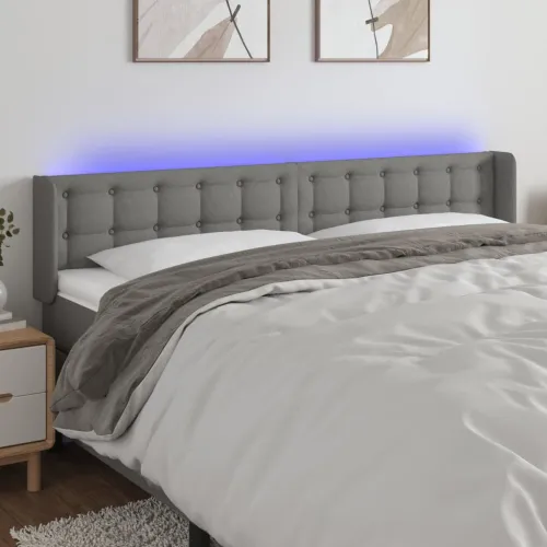 LED uzglavlje tamnosivo 203x16x78/88 cm od tkanine - Tamno siva 203 x 16 x 78/88 cm Cijena
