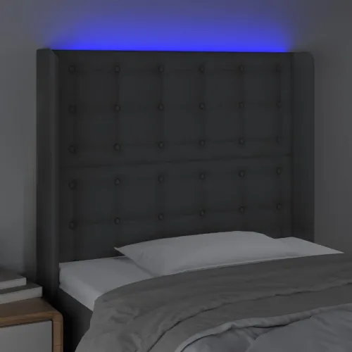 LED uzglavlje tamnosivo 83 x 16 x 118/128 cm od tkanine - Tamno siva 83 x 16 x 118/128 cm Cijena