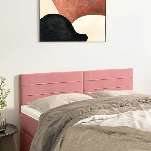 Uzglavlja ružičasta 144x5x78/88 cm baršunasta - Ružičasta 144 cm Nisko Cijena