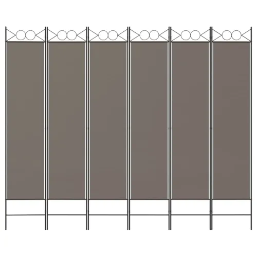 Paravan - Sobna pregrada s 6 panela antracit 240x200 cm od tkanine - Antracit 240 x 200 cm Cijena